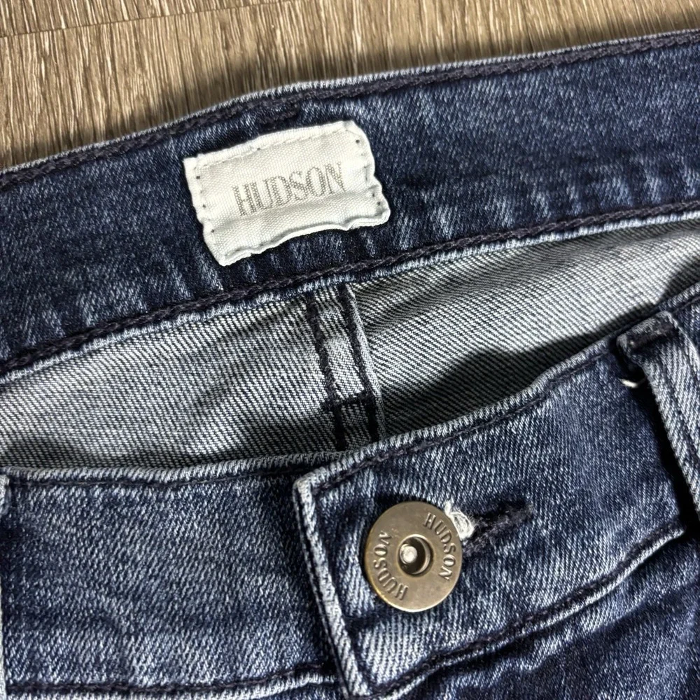 Hudson Byron Straight Jeans Mens 38x34‎ Blue Denim Zip Fly Stretch Five Pocket